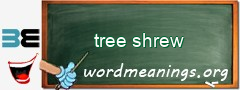 WordMeaning blackboard for tree shrew